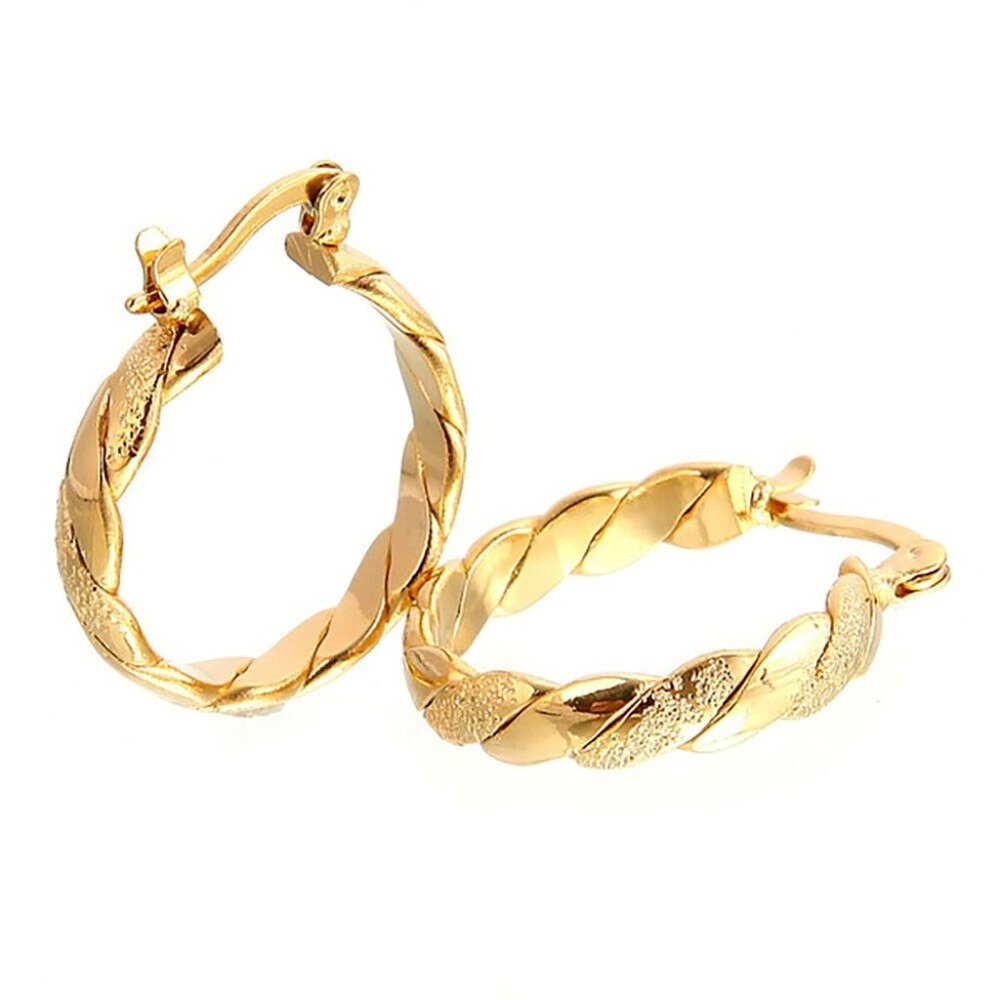 Gold Hoop Vintage Bohemian Tibetan Swirl Cross Round Hollow Dangle Drop Earring